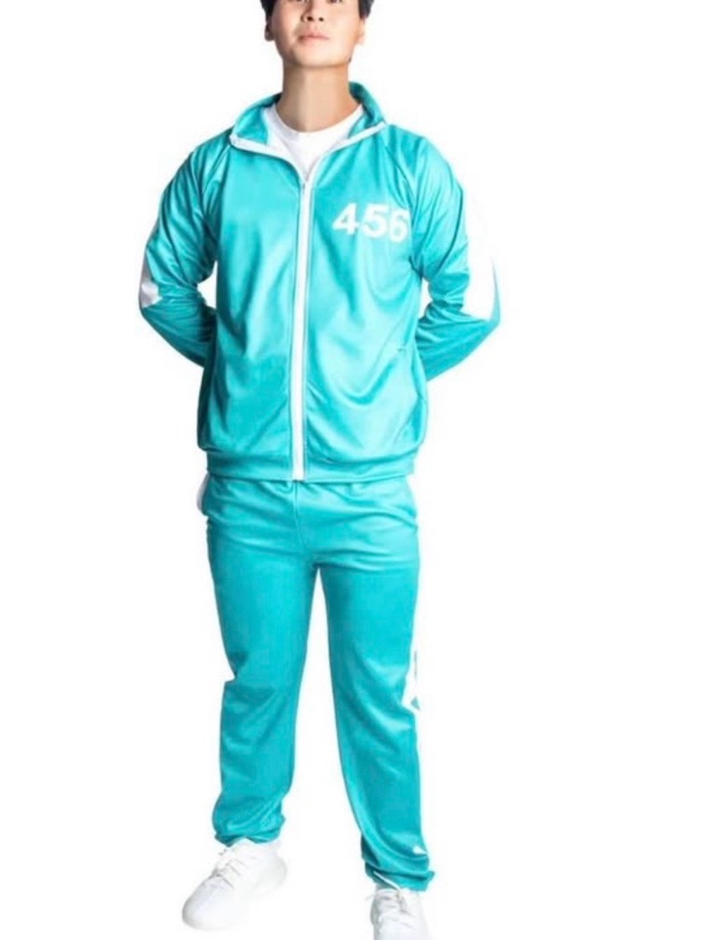 Squid games Halloween costume XL Track-Style set with Zipper Jacket